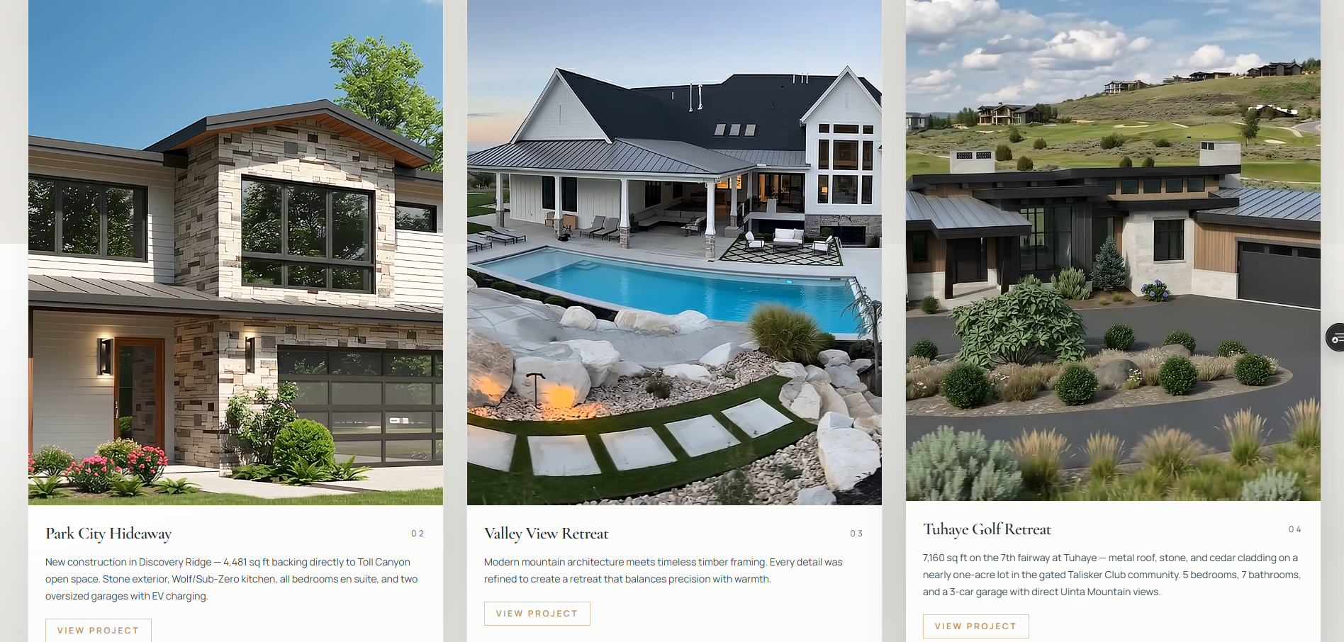 Summit — Property portfolio website and digital design screenshot