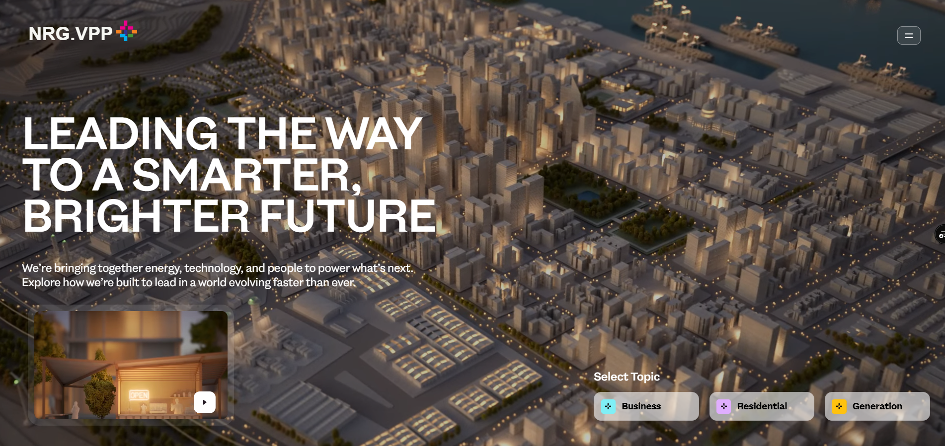 NRG VPP — Smarter energy website and digital design screenshot
