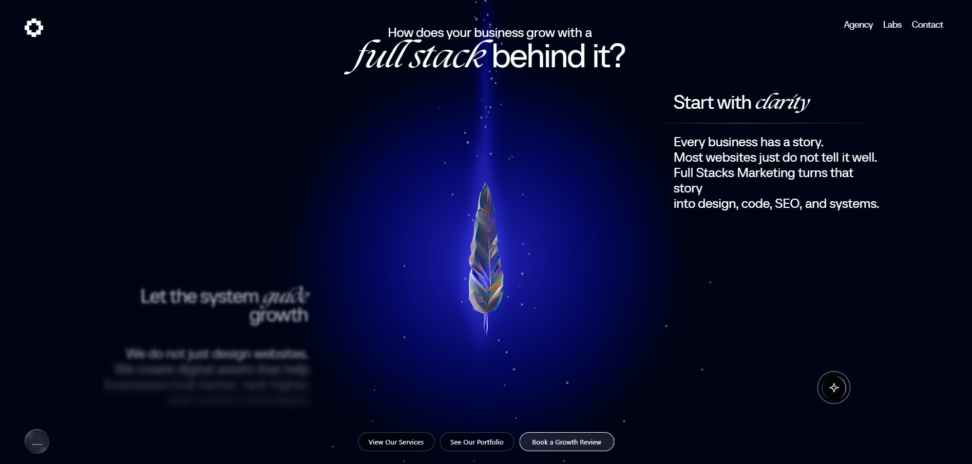 FullStacks — Motion language website and digital design screenshot